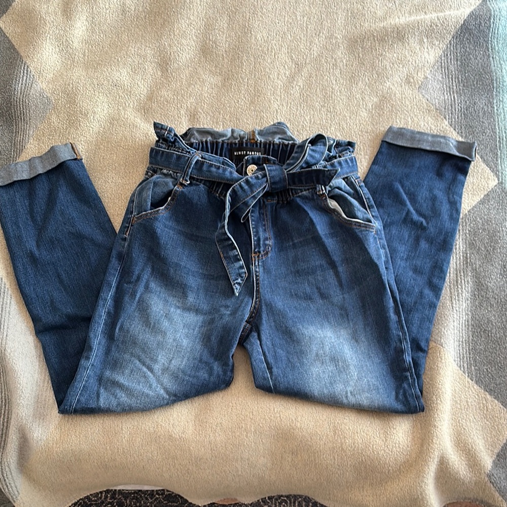 Almost Famous Paperbag Waist Jeans with Belt